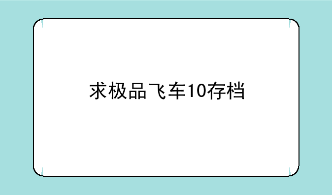求极品飞车10存档