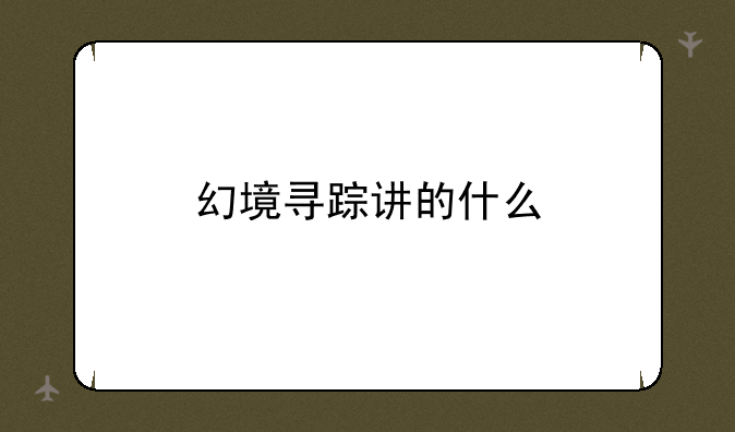 幻境寻踪讲的什么