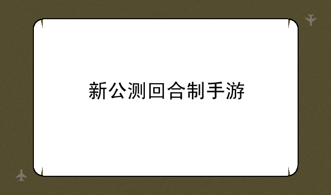 新公测回合制手游