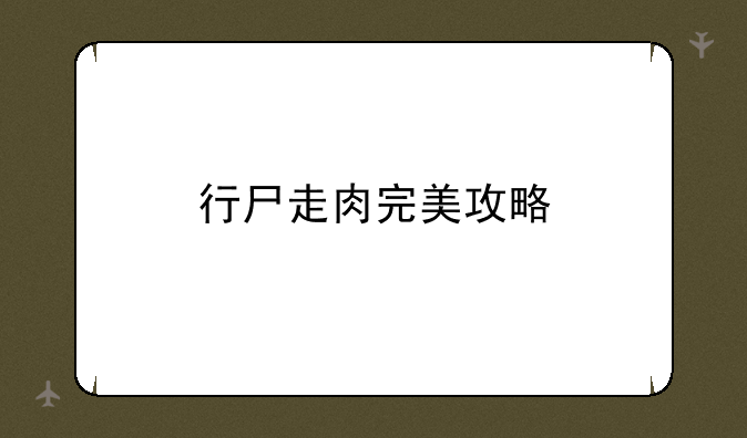 行尸走肉完美攻略