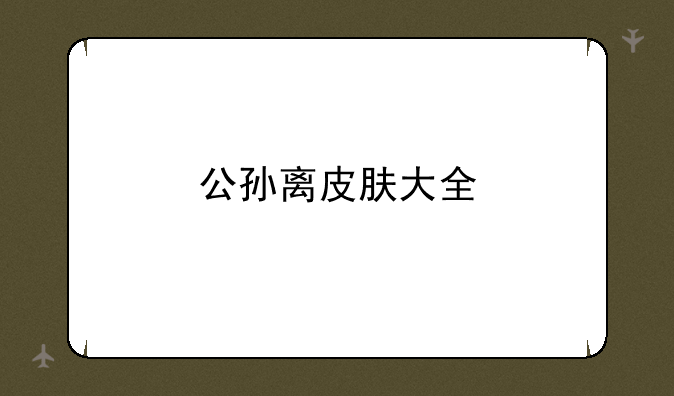 公孙离皮肤大全