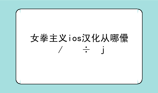 女拳主义ios汉化从哪儿下载的