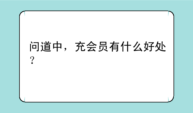 问道中，充会员有什么好处？