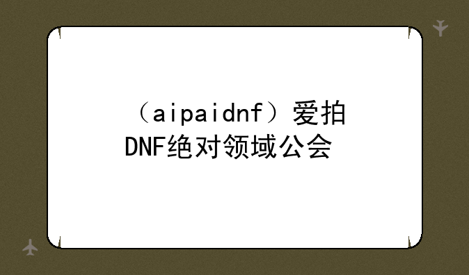 （aipaidnf）爱拍DNF绝对领域公会