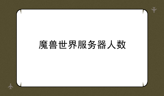 魔兽世界服务器人数