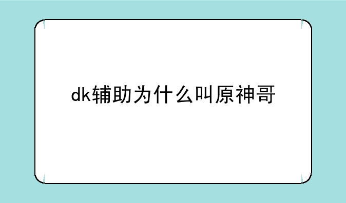 dk辅助为什么叫原神哥