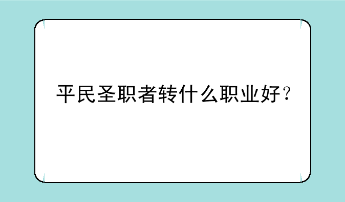 平民圣职者转什么职业好？