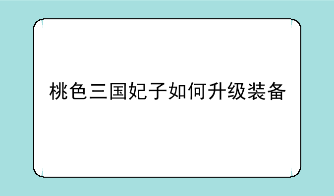 桃色三国妃子如何升级装备