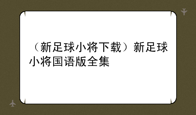 （新足球小将下载）新足球小将国语版全集