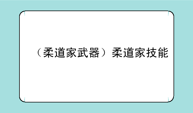 （柔道家武器）柔道家技能