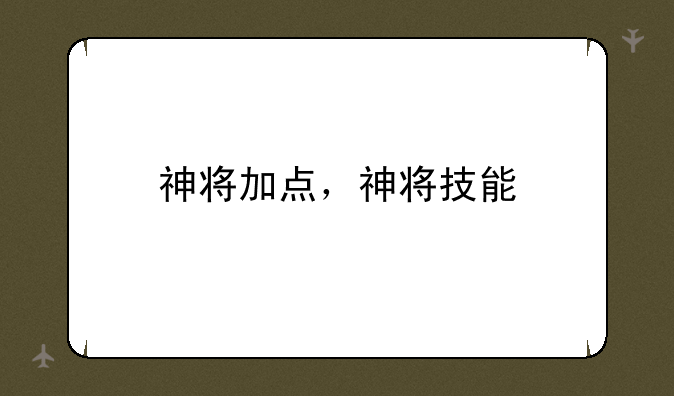 神将加点，神将技能