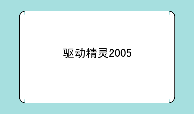 驱动精灵2005